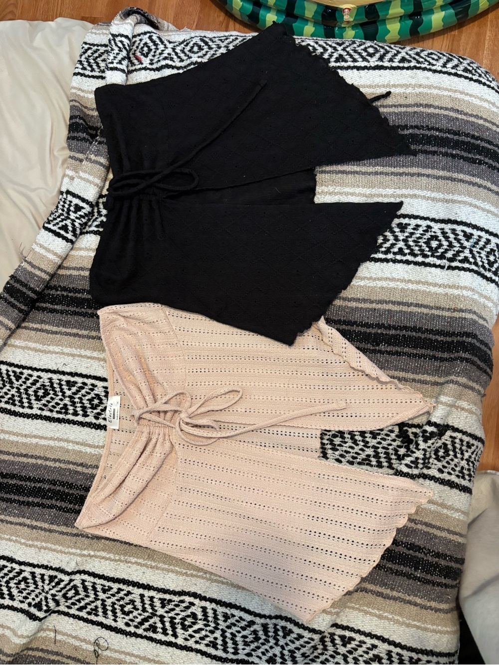 Electric Family Blush Open-Knit Tie Waist Skirt